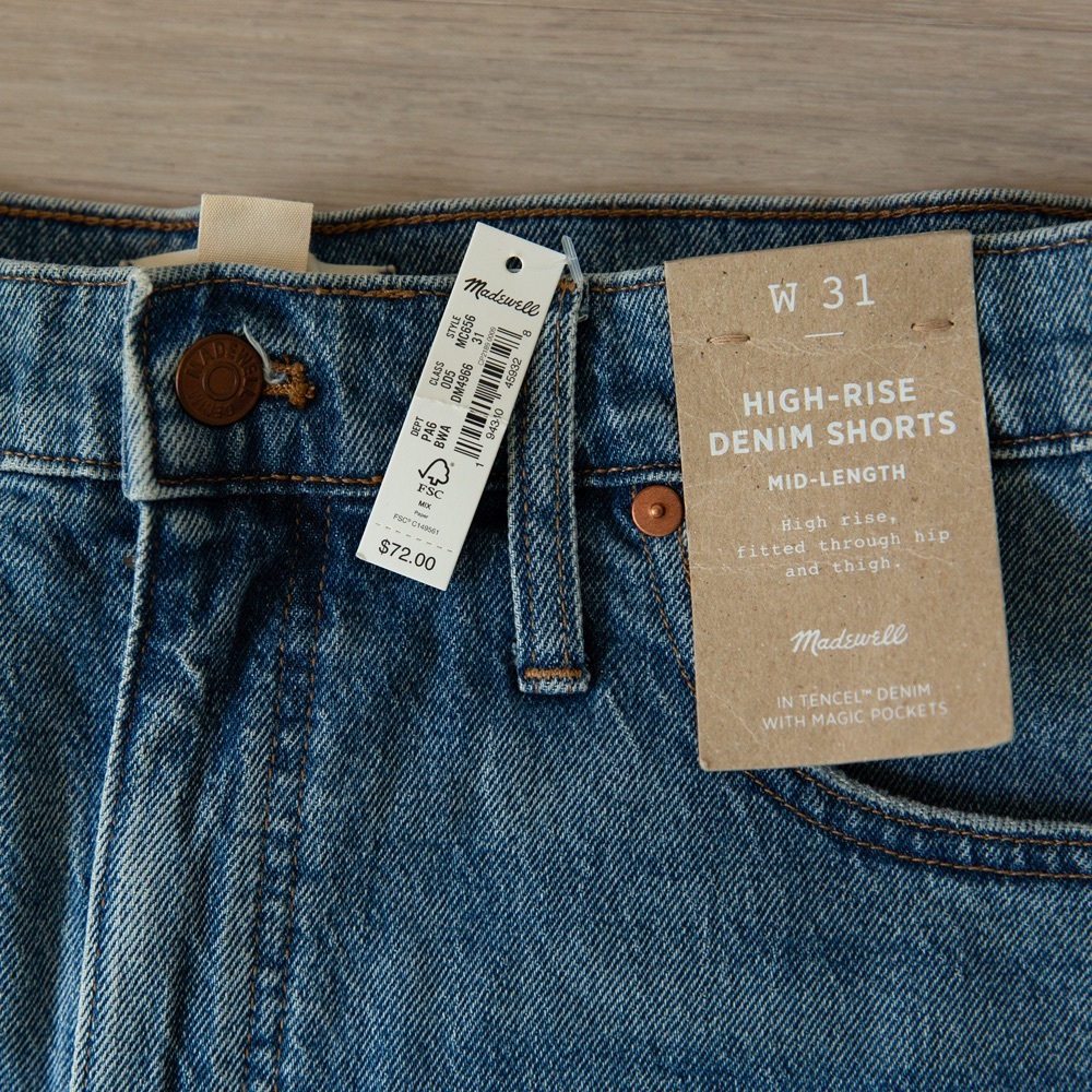 MADEWELL High-rise denim shorts (mid length) size 31 - Picture 2 of 11